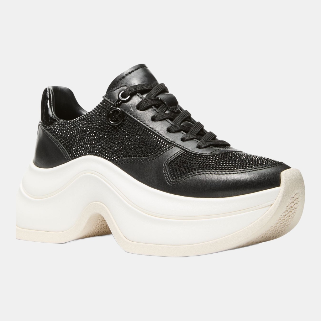 Michael Kors Women's Arla Almond Toe Trainer Sneakers - Jet Black Hotfix