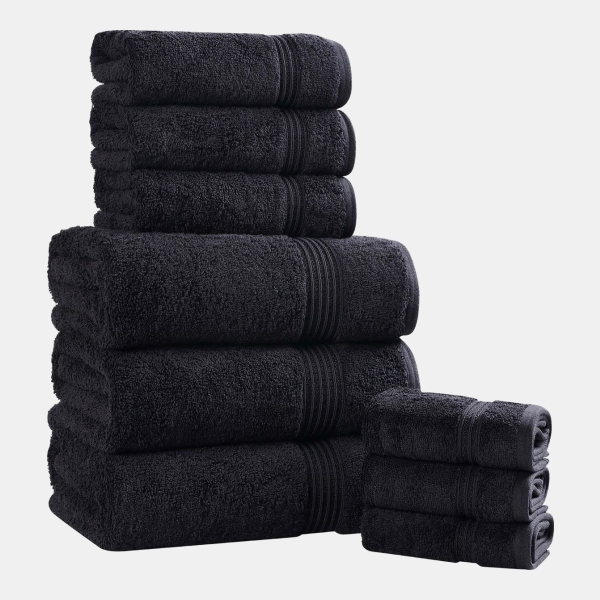 Egyptian Cotton Bath Towel, Set of 2 - Black