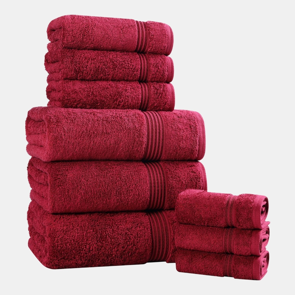 Egyptian Cotton Bath Towel, Set of 2 - Burgundy