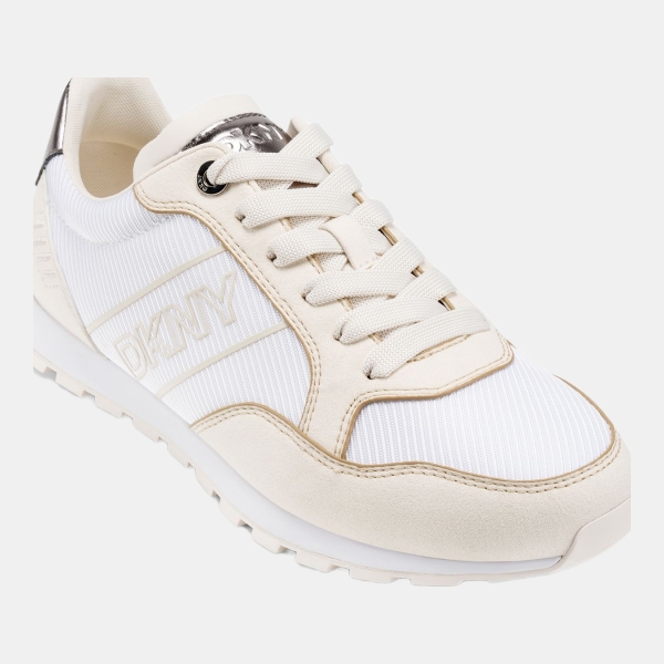 DKNY Women's Falina Lace-Up Sneakers - White/Coconut
