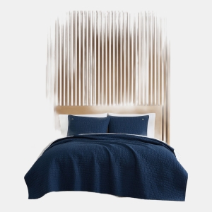 Lacoste Croc Scale Cotton 2-Pc. Quilt Set, Twin - Navy
