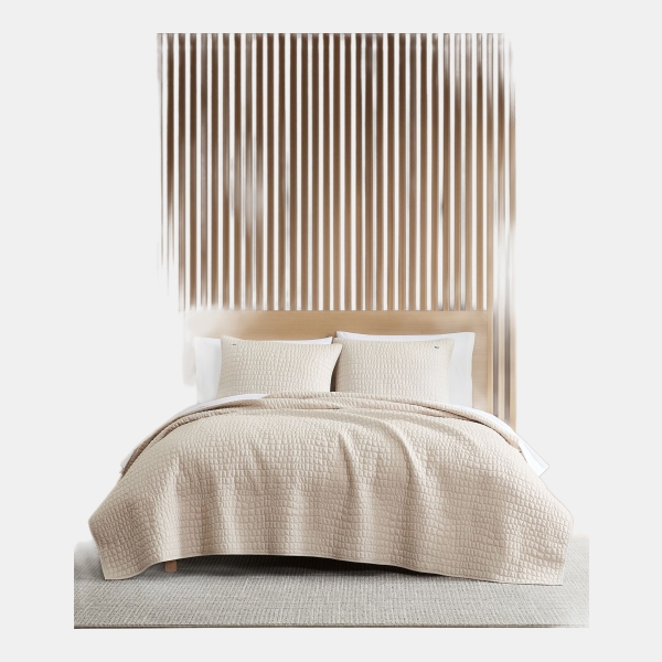 Lacoste Croc Scale Cotton 2-Pc. Quilt Set, Twin - Pumice Stone