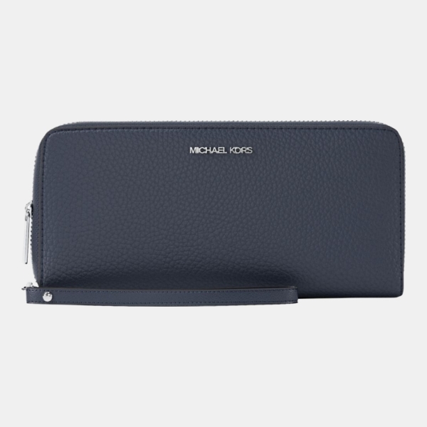 Michael Kors Outlet Large Pebbled Leather Continental Wallet - NAVY