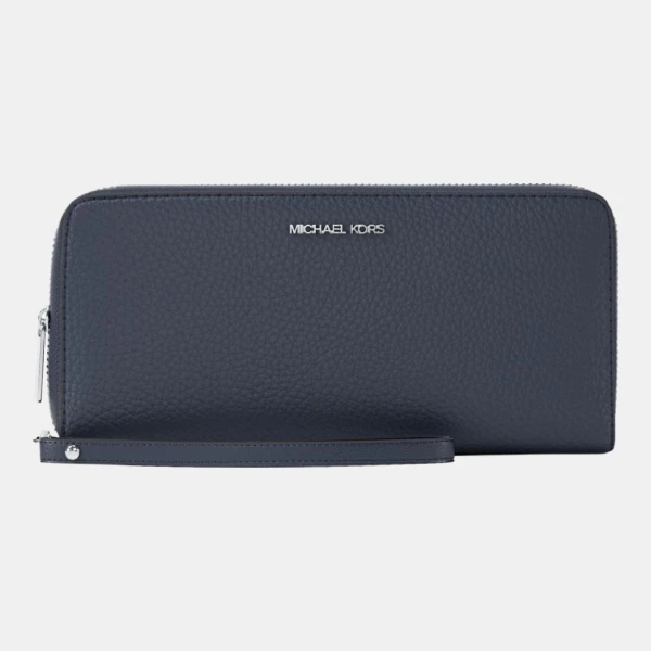 Michael Kors Outlet Large Pebbled Leather Continental Wallet - NAVY