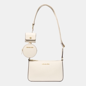 Michael Kors Outlet Jet Set Saffiano Leather Crossbody Bag with Case for Apple Airpods Pro