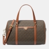 Michael Kors Outlet Jet Set Travel Medium Signature Logo Duffel Crossbody Bag - BROWN