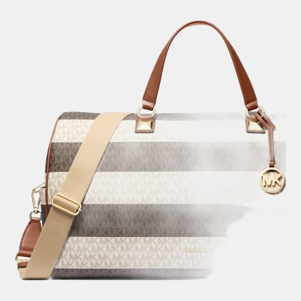 Michael Kors Outlet Grayson Extra-Large Striped Signature Logo Weekender Bag