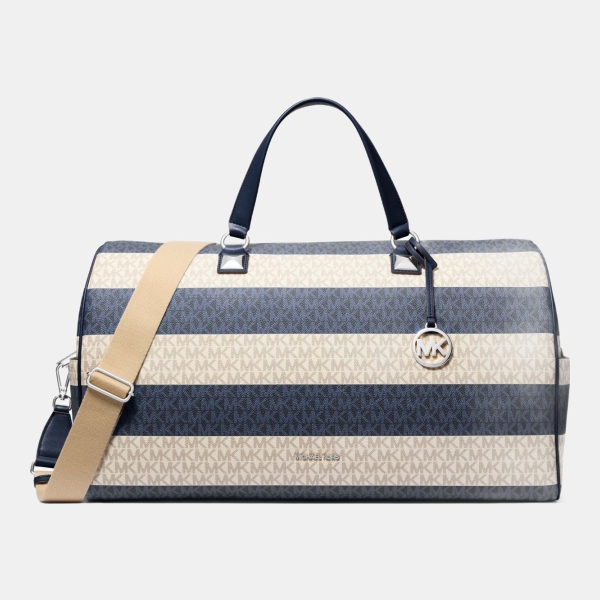 Michael Kors Outlet Grayson Extra-Large Striped Signature Logo Weekender Bag