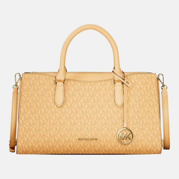 Michael Kors Outlet Arden Medium Signature Logo Top-Zip Satchel