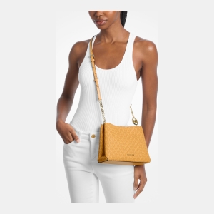 Michael Kors Outlet Christina Small Signature Logo Crossbody Bag - Image 4