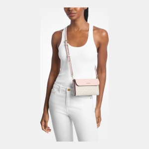 Michael Kors Outlet Jet Set Travel Large Signature Logo 3-in-1 Tote Bag - PWD BLSH MLT - Image 6