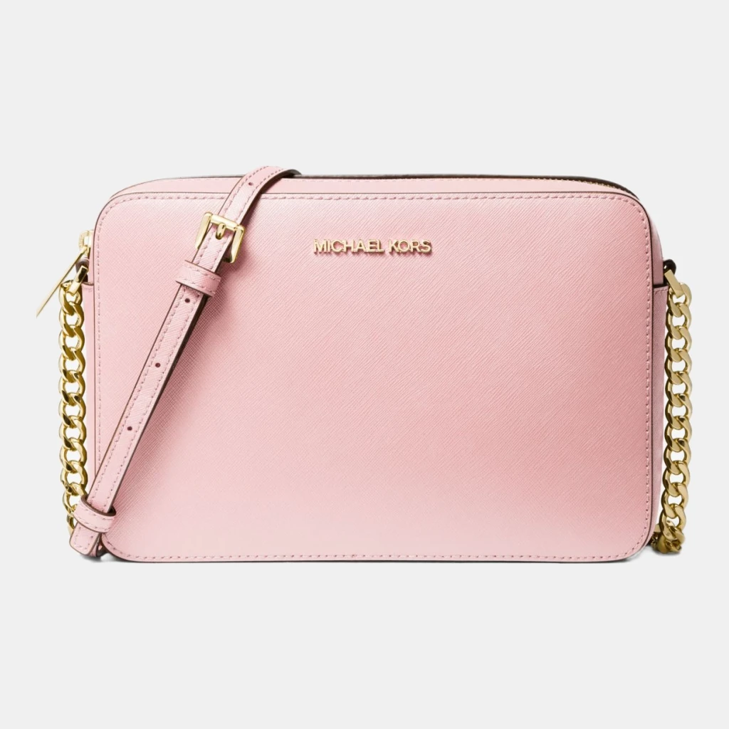 Michael Kors Outlet Jet Set Large Saffiano Leather Crossbody Bag - POWDER BLUSH