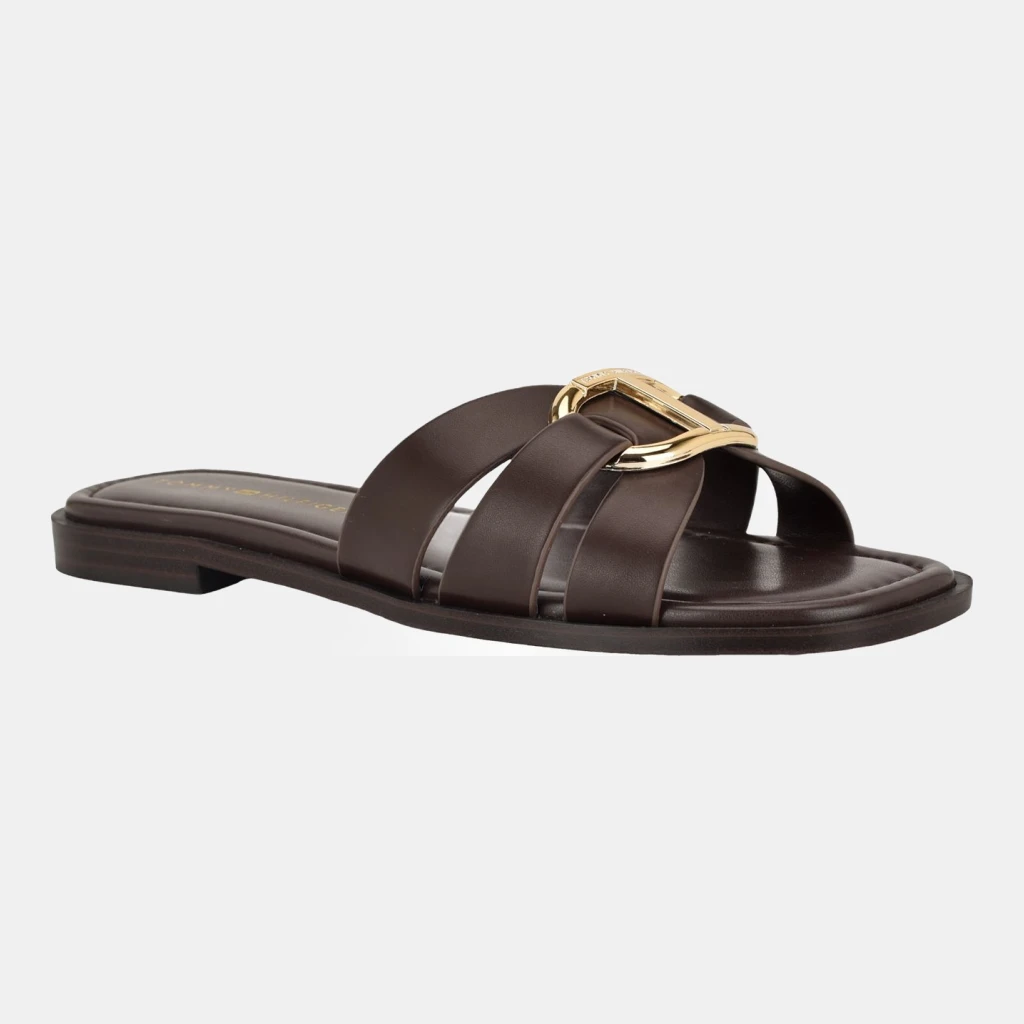 Tommy Hilfiger Women's Terrai Flat Slide Sandals - Mud Oak