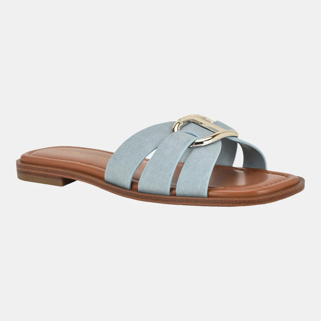 Tommy Hilfiger Women's Terrai Flat Slide Sandals - Light Blue Denim