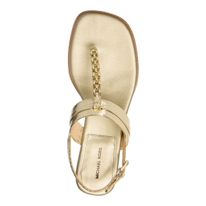 Michael Kors Women's Marcia Thong Buckle Sandals - Pale Gold Leather - Image 4