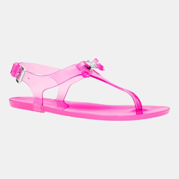 Michael Kors Women's Eva Buckle Thong Jelly Flat Sandals - Raspberry Jelly