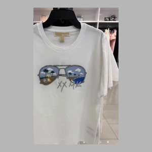 Michael Kors T-shirt with Sunglasses Graphic - White - Size Large