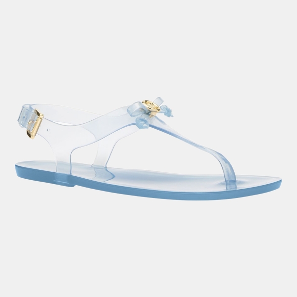Michael Kors Women's Eva Buckle Thong Jelly Flat Sandals - Chambray Jelly