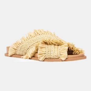Michael Kors Women's Peyton Flat Sandals - Natural Faux Raffia
