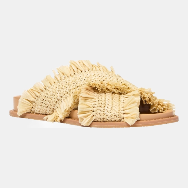 Michael Kors Women's Peyton Flat Sandals - Natural Faux Raffia