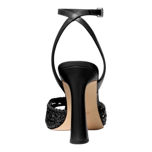 Michael Kors Women's Rosie Peep Toe High Sandals - Black Woven - Image 4