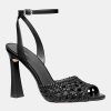 Michael Kors Women's Rosie Peep Toe High Sandals - Black Woven