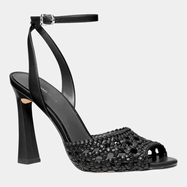 Michael Kors Women's Rosie Peep Toe High Sandals - Black Woven