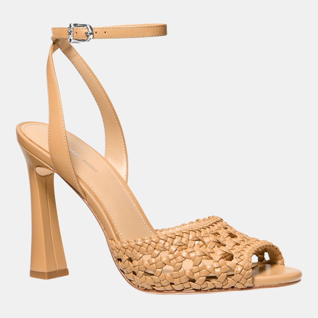 Michael Kors Women's Rosie Peep Toe High Sandals - Peanut Woven