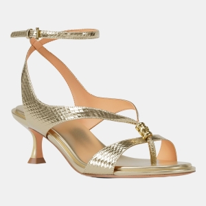 Michael Kors Women's Cherie Strappy Mid Dress Sandals - Pale Gold Leather
