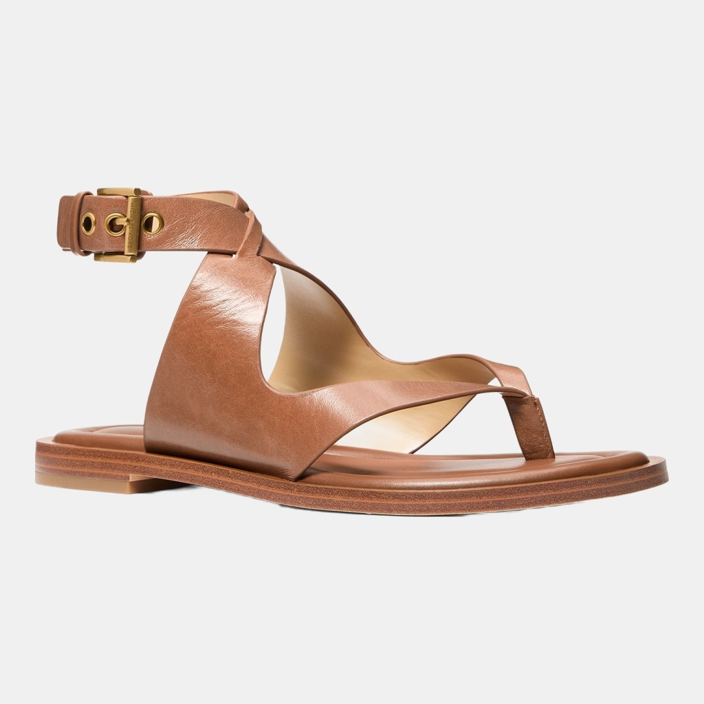 Michael Kors Women's Irene Flat Thong Sandals - Luggage Leather
