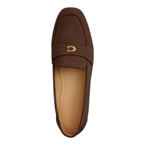 Coach Women's Sculpted C Suede Slip-On Loafers - Chocolate - Image 5
