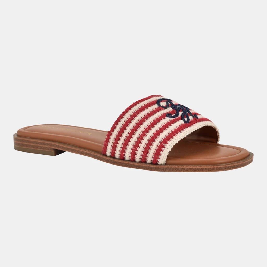 Tommy Hilfiger Women's Temira Flat Slide Sandals - Medium Red