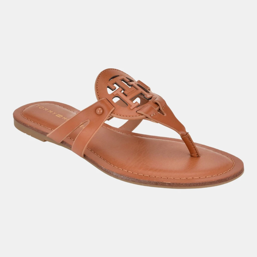 Tommy Hilfiger Women's Lerriz Logo Flat Thong Slide Sandals  - British Tan