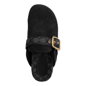 Coach Women's Archival Slip-On Buckle Clogs - Smoke/Coal/Black Suede - Image 5