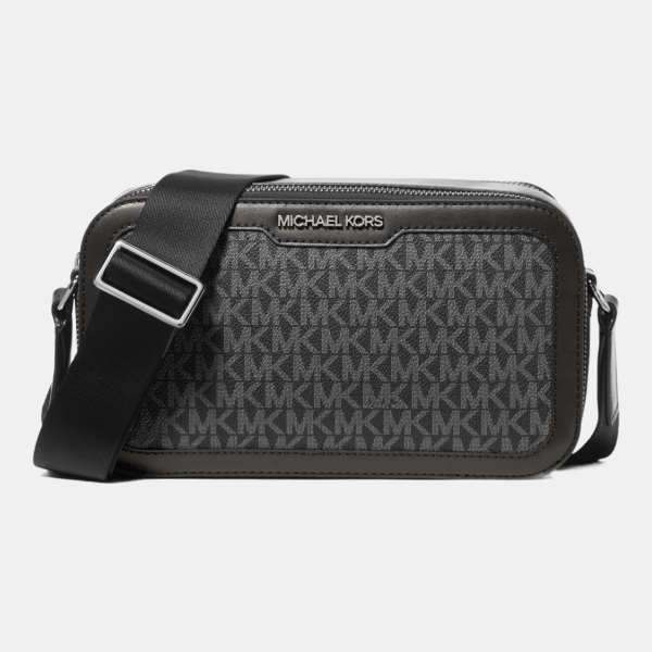 Michael Kors Outlet Cooper Signature Logo Crossbody Bag - BLACK