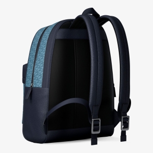 Michael Kors Outlet Pacey Embellished Striped Signature Logo Backpack - DENIM - Image 4