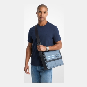 Michael Kors Outlet Pacey Embellished Signature Logo Messenger Bag - DENIM - Image 4
