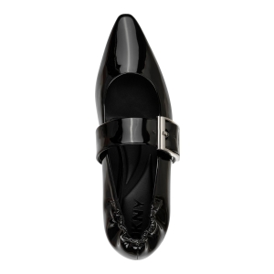 DKNY Women's Cormic Buckle Pointed Toe Flats - Black Patent - Image 5