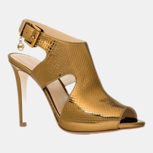 Michael Kors Women's Harper Heeled Dress Sandals - Antique Gold Leather