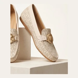 Michael Kors MK Logo Loafers - Beige/Cream - Size 7