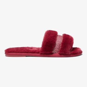 Michael Kors Outlet Alexis Faux Fur and Metallic Signature Logo Slide Sandal - Image 3