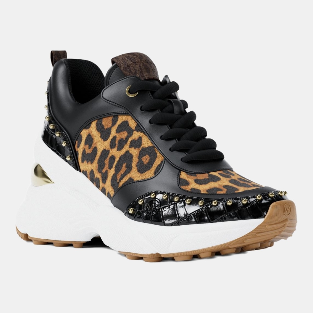 Michael Kors Outlet Katrina Mixed-Media Trainer - BUTTERSCOTCH