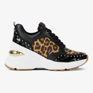 Michael Kors Outlet Katrina Mixed-Media Trainer - BUTTERSCOTCH - Image 3