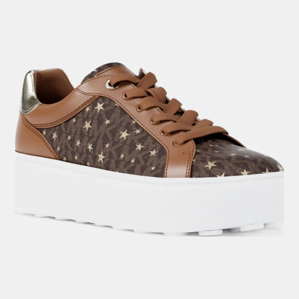 Michael Kors Outlet Romey Printed Signature Logo Sneaker - BROWN