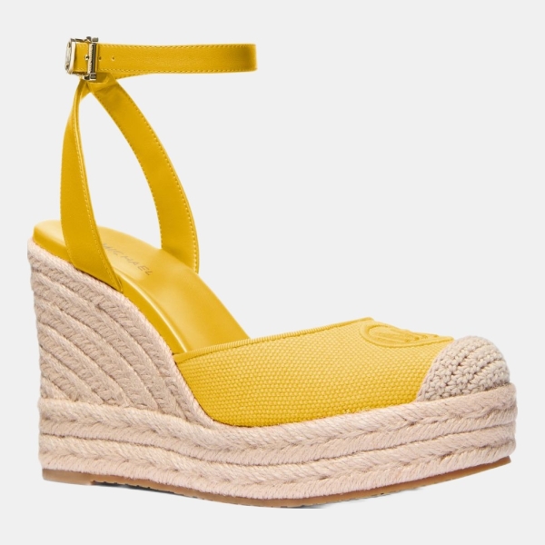 Michael Kors Outlet Larissa Cotton Canvas Espadrille Wedge
