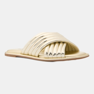 Michael Kors Outlet Portia Metallic Slide Sandal