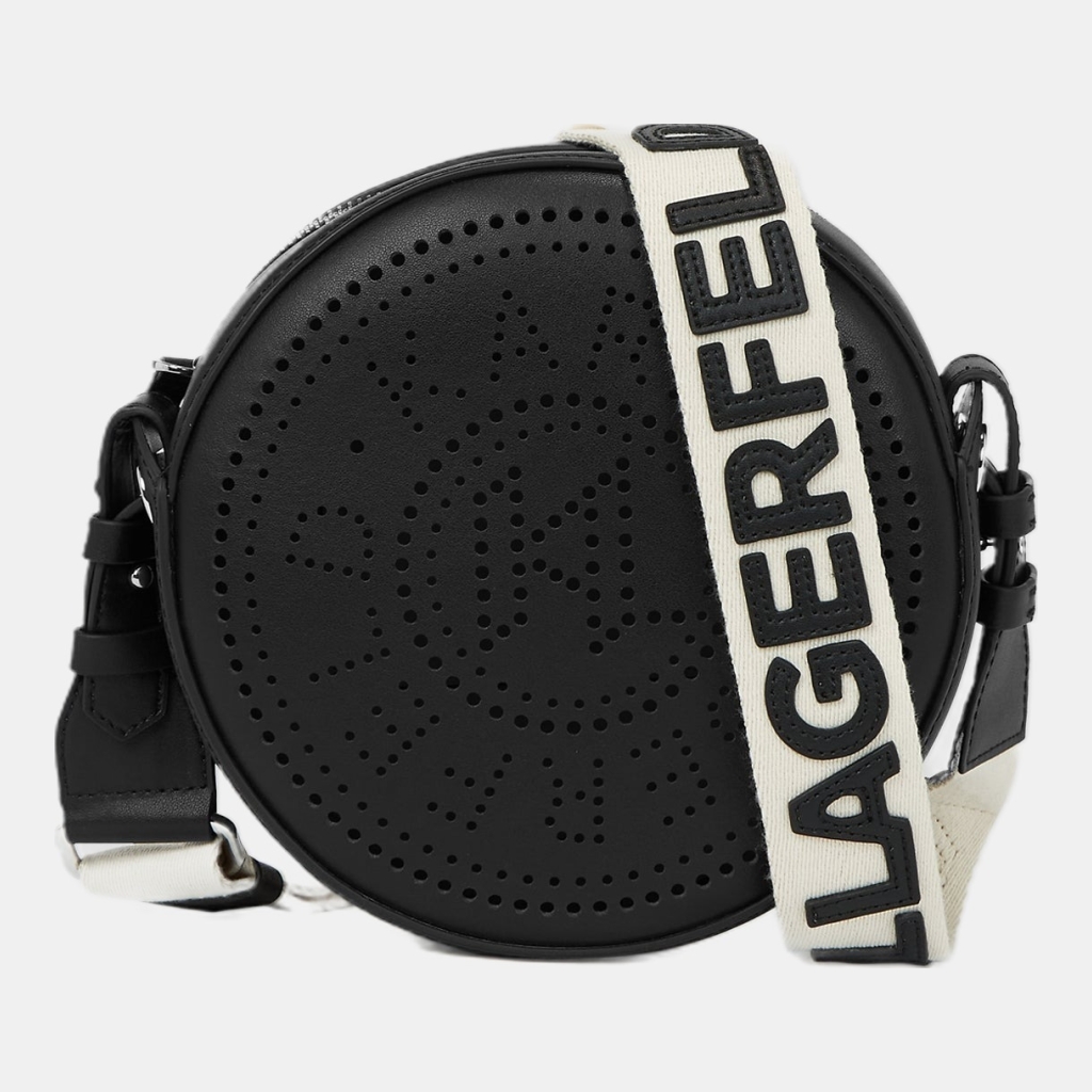 Karl Lagerfeld K/CIRCLE embossed logo round crossbody bag