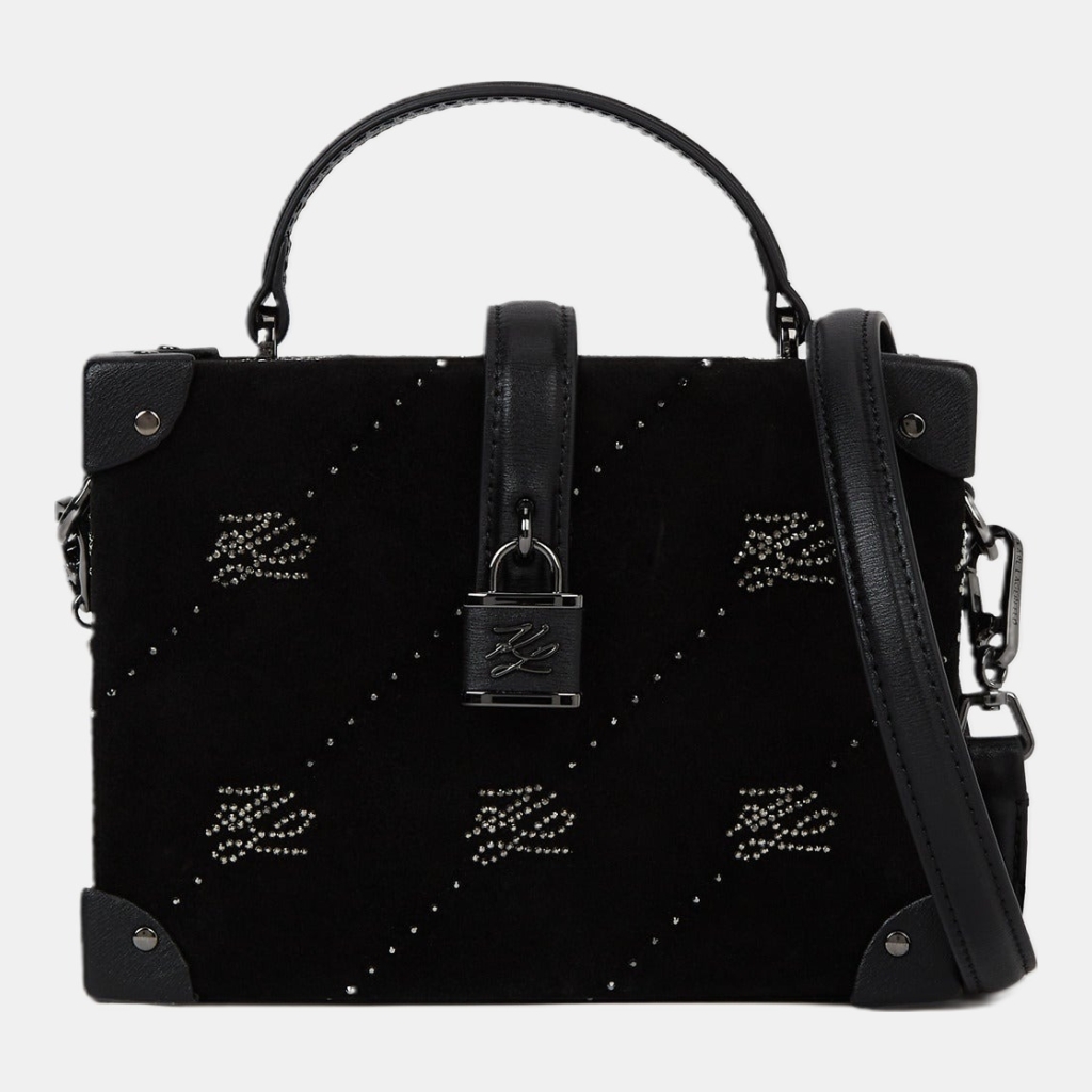 Karl Lagerfeld K/Autograph padlock rhinestone trunk bag