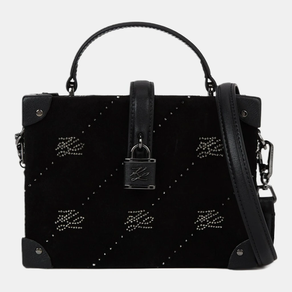 Karl Lagerfeld K/Autograph padlock rhinestone trunk bag