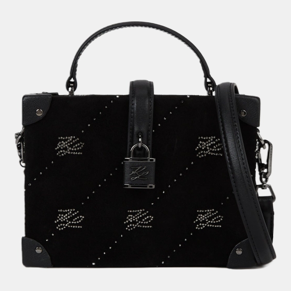 Karl Lagerfeld K/Autograph padlock rhinestone trunk bag